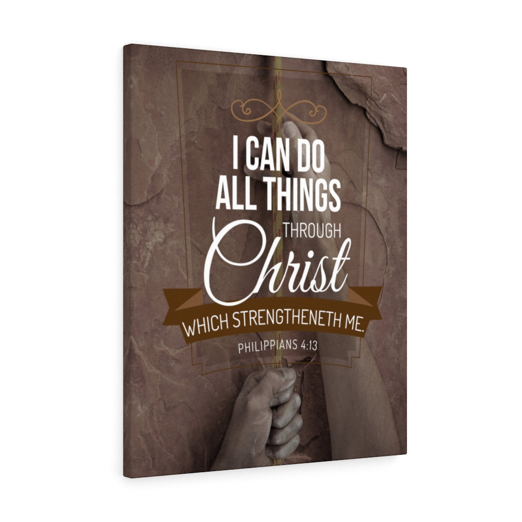 Scripture Walls Through Christ Philippians 4:13 Christian Wall Art Bible Verse Print Ready to Hang - Express Your Love Gifts