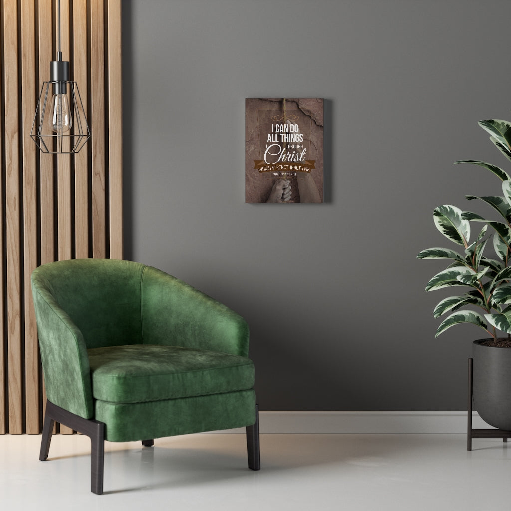 Scripture Walls Through Christ Philippians 4:13 Christian Wall Art Bible Verse Print Ready to Hang - Express Your Love Gifts