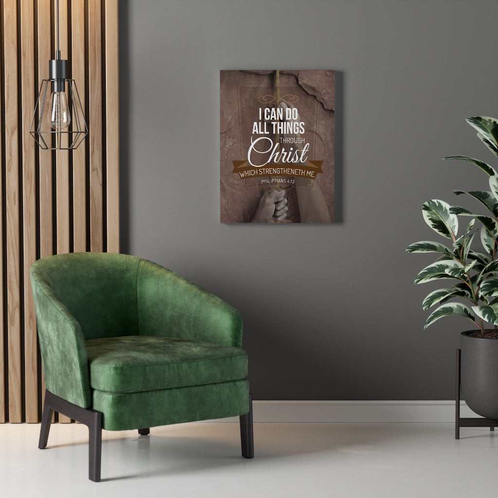 Scripture Walls Through Christ Philippians 4:13 Christian Wall Art Bible Verse Print Ready to Hang - Express Your Love Gifts