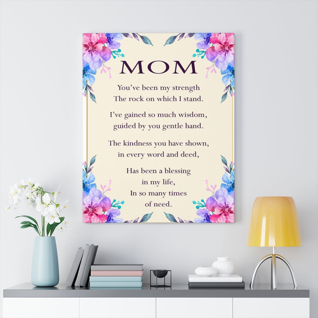 To My Mom Canvas Daughter Son Gift for Mother Inspirational Wall Decor for Home Office Gym Inspiring Success Quote Print Ready to Hang Wall Art - Express Your Love Gifts