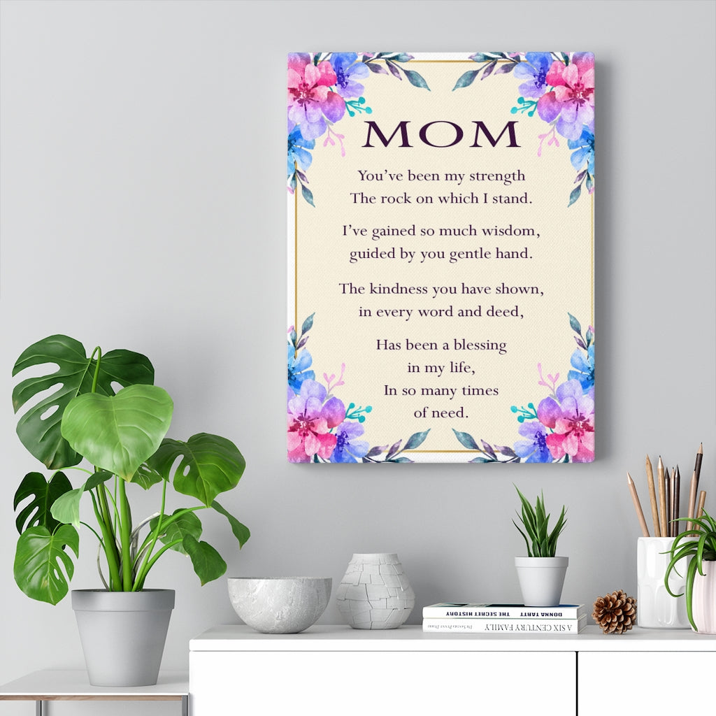 To My Mom Canvas Daughter Son Gift for Mother Inspirational Wall Decor for Home Office Gym Inspiring Success Quote Print Ready to Hang Wall Art - Express Your Love Gifts
