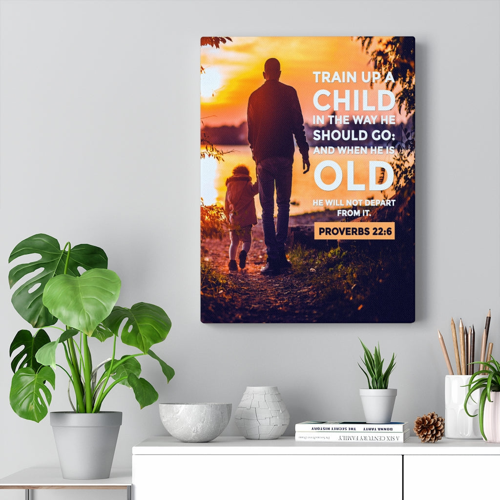 Scripture Walls Train Up a Child Proverbs 22:6 Christian Wall Art Bible Verse Print Ready to Hang - Express Your Love Gifts