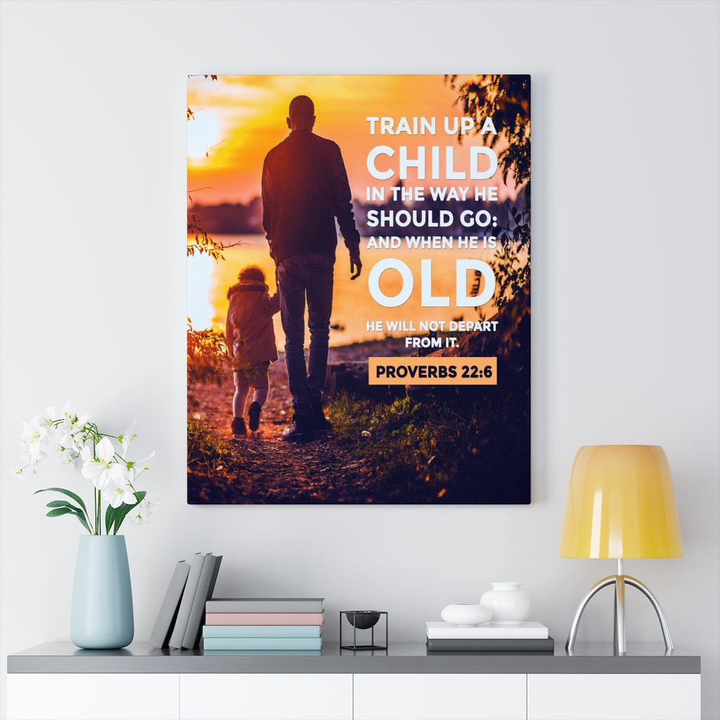 Scripture Walls Train Up a Child Proverbs 22:6 Christian Wall Art Bible Verse Print Ready to Hang - Express Your Love Gifts