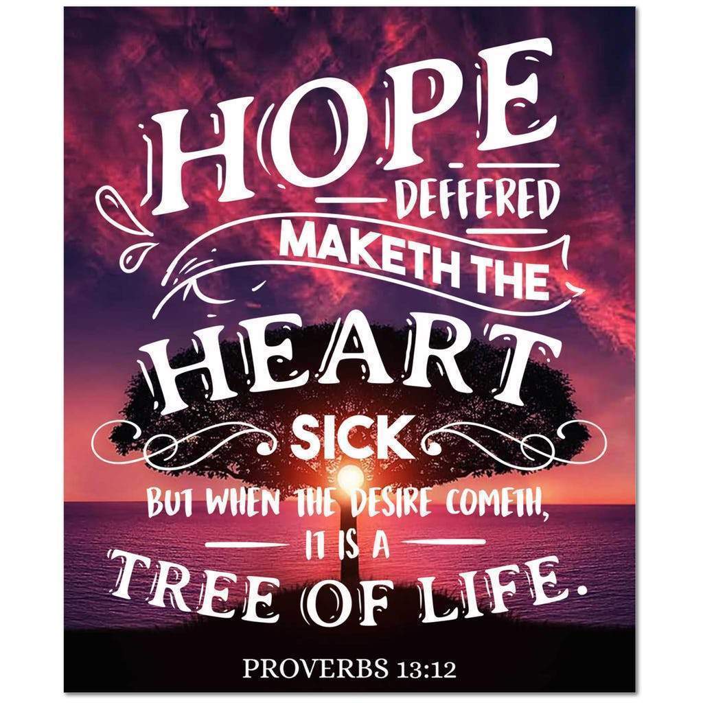 Scripture Walls Tree of Life Proverbs 13:12 Religious Wall Art Scripture Art Faith Artwork Christian Home Decor - Express Your Love Gifts