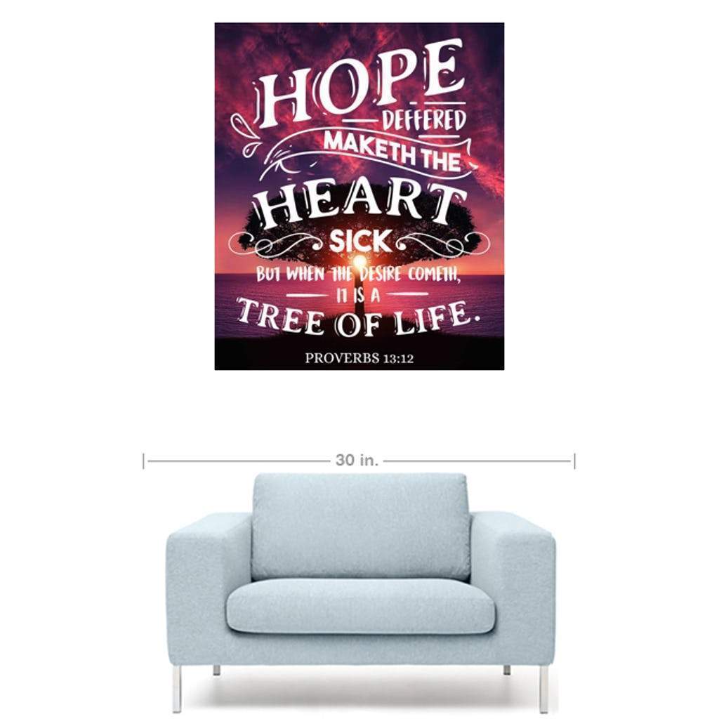 Scripture Walls Tree of Life Proverbs 13:12 Religious Wall Art Scripture Art Faith Artwork Christian Home Decor - Express Your Love Gifts