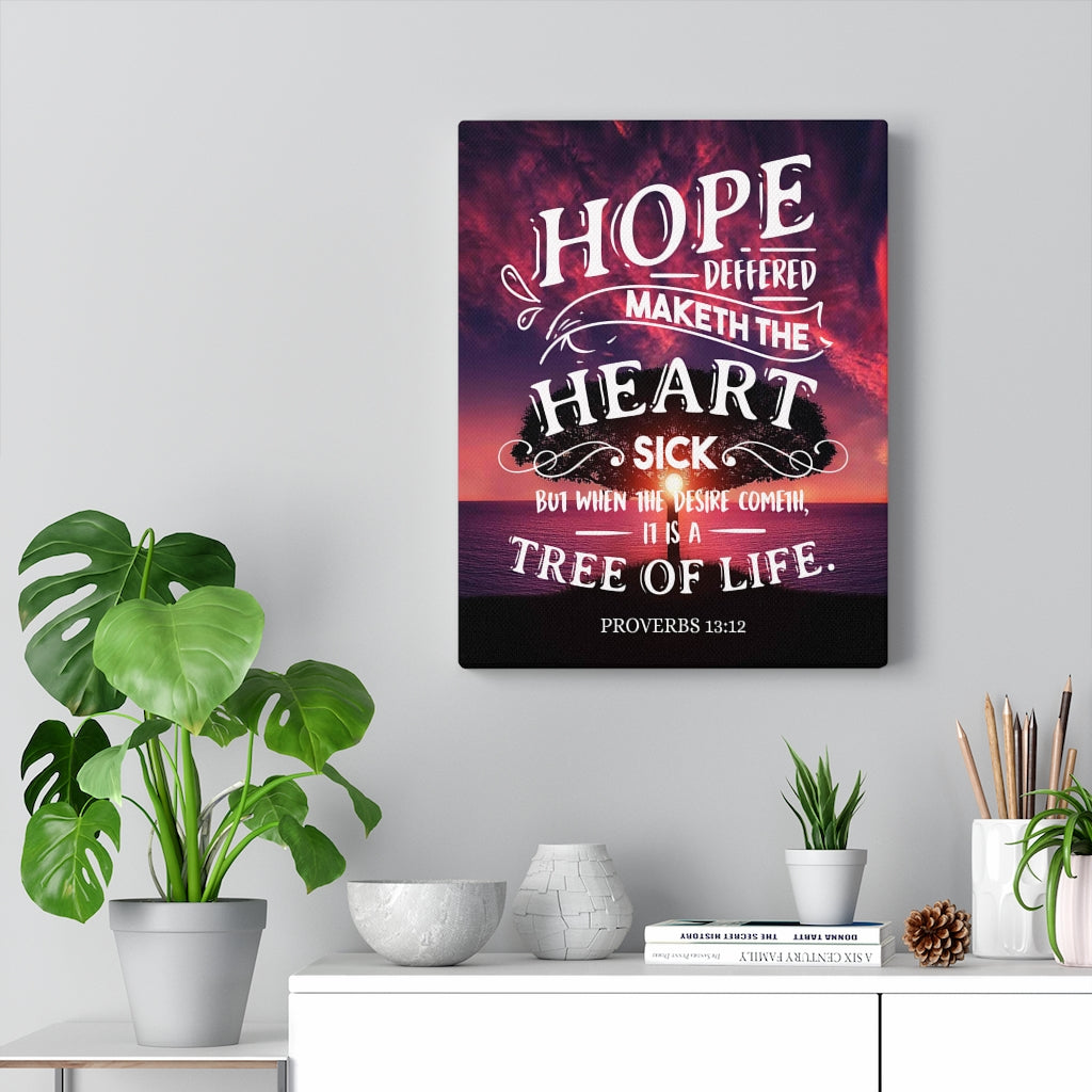 Scripture Walls Tree of Life Proverbs 13:12 Religious Wall Art Scripture Art Faith Artwork Christian Home Decor - Express Your Love Gifts