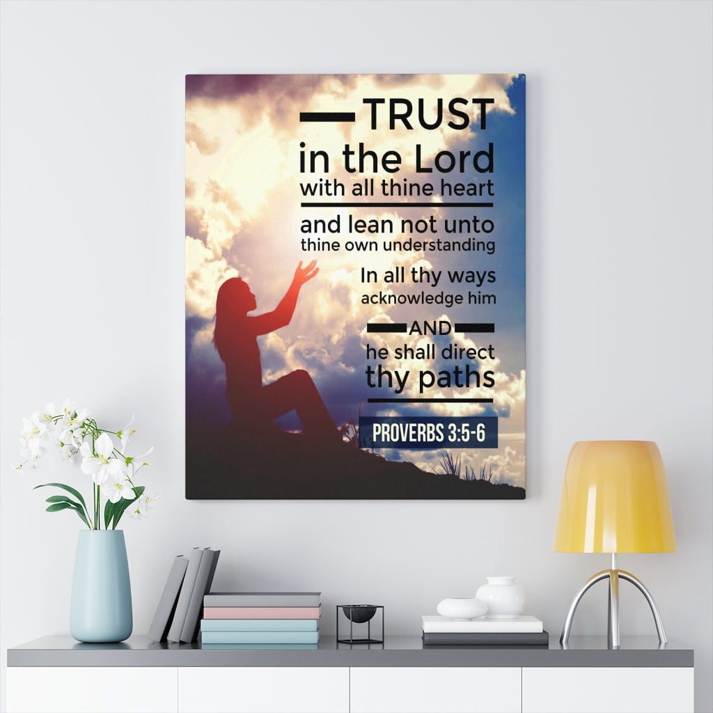 Scripture Walls Trust in the Lord Proverbs 3:5-6 Christian Wall Art Bible Verse Print Ready to Hang - Express Your Love Gifts