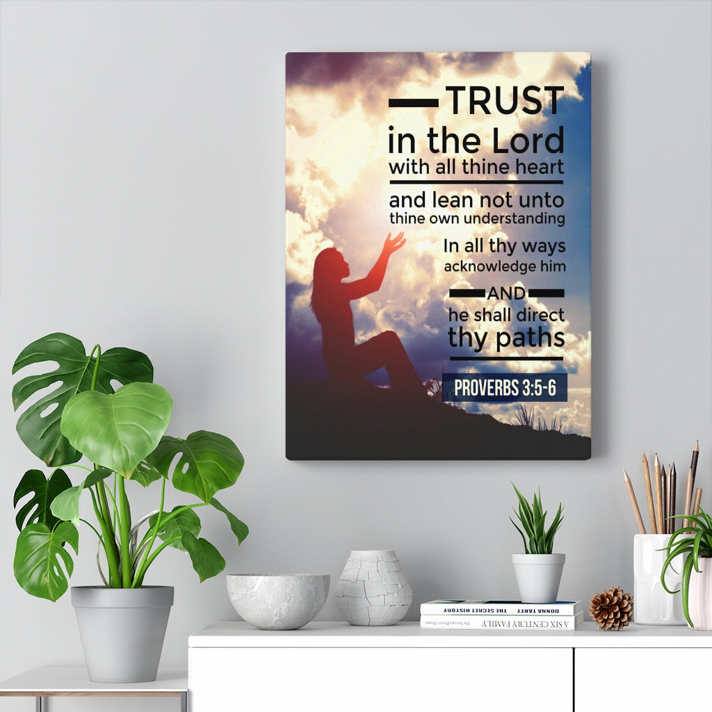 Scripture Walls Trust in the Lord Proverbs 3:5-6 Christian Wall Art Bible Verse Print Ready to Hang - Express Your Love Gifts