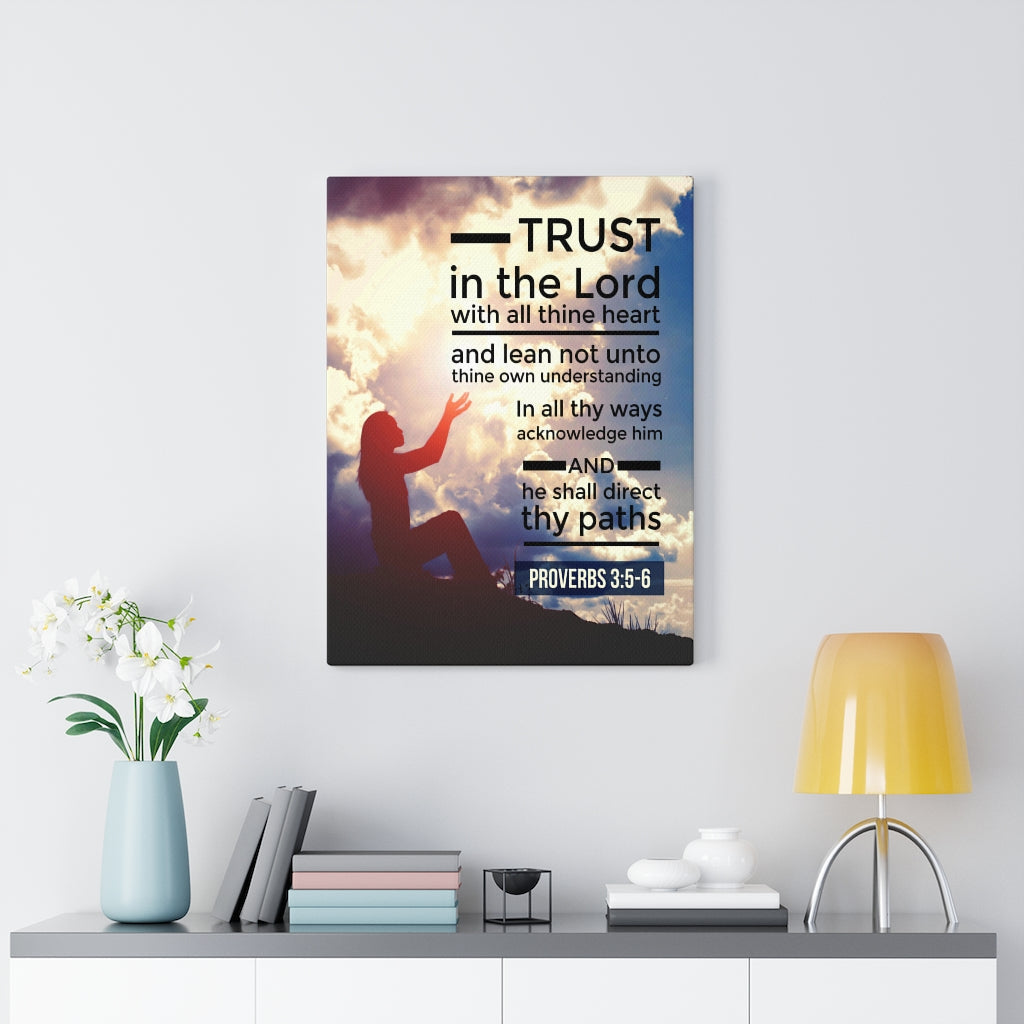 Scripture Walls Trust in the Lord Proverbs 3:5-6 Christian Wall Art Bible Verse Print Ready to Hang - Express Your Love Gifts