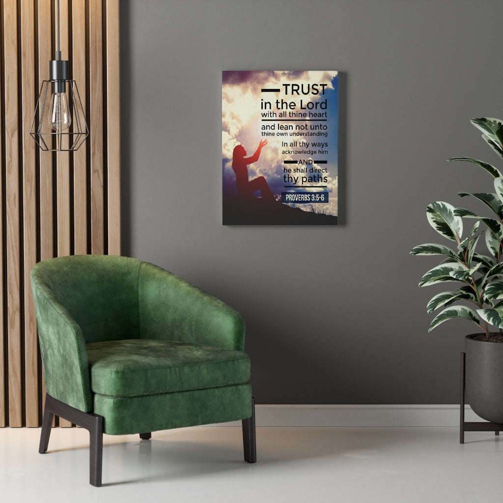 Scripture Walls Trust in the Lord Proverbs 3:5-6 Christian Wall Art Bible Verse Print Ready to Hang - Express Your Love Gifts