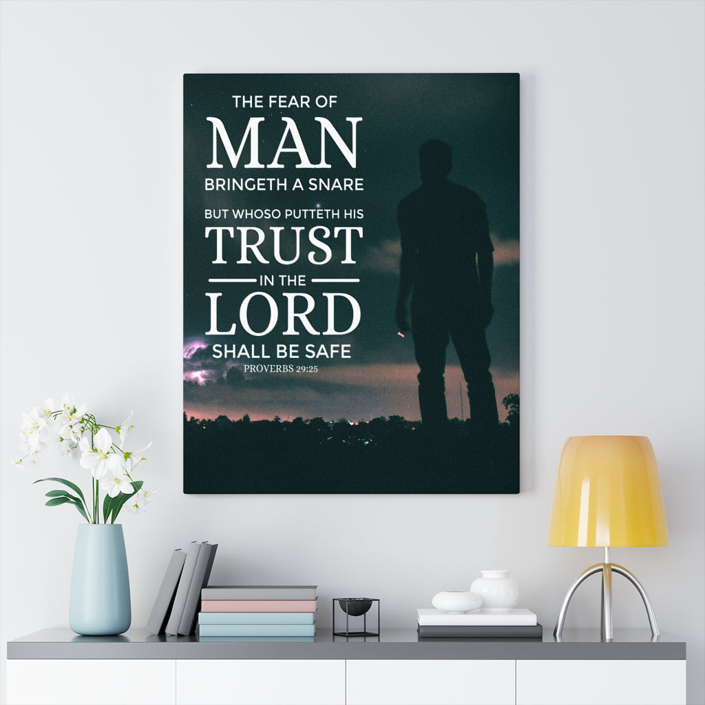 Scripture Walls The Fear of Man Proverbs 29:25 Christian Wall Art Bible Verse Print Ready to Hang - Express Your Love Gifts