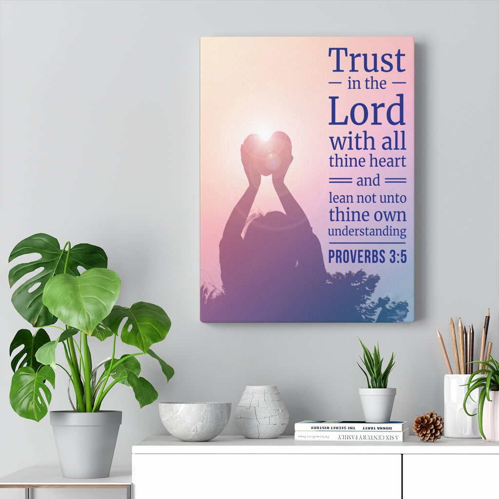 Scripture WallsTrust in the Lord Proverbs 3:5 Bible Verse Canvas Christian Wall Art Ready to Hang - Express Your Love Gifts