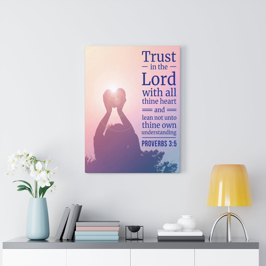 Scripture WallsTrust in the Lord Proverbs 3:5 Bible Verse Canvas Christian Wall Art Ready to Hang - Express Your Love Gifts