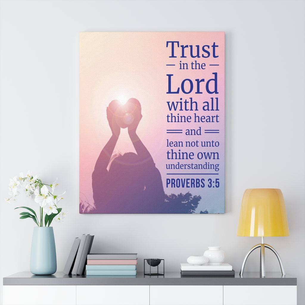 Scripture WallsTrust in the Lord Proverbs 3:5 Bible Verse Canvas Christian Wall Art Ready to Hang - Express Your Love Gifts