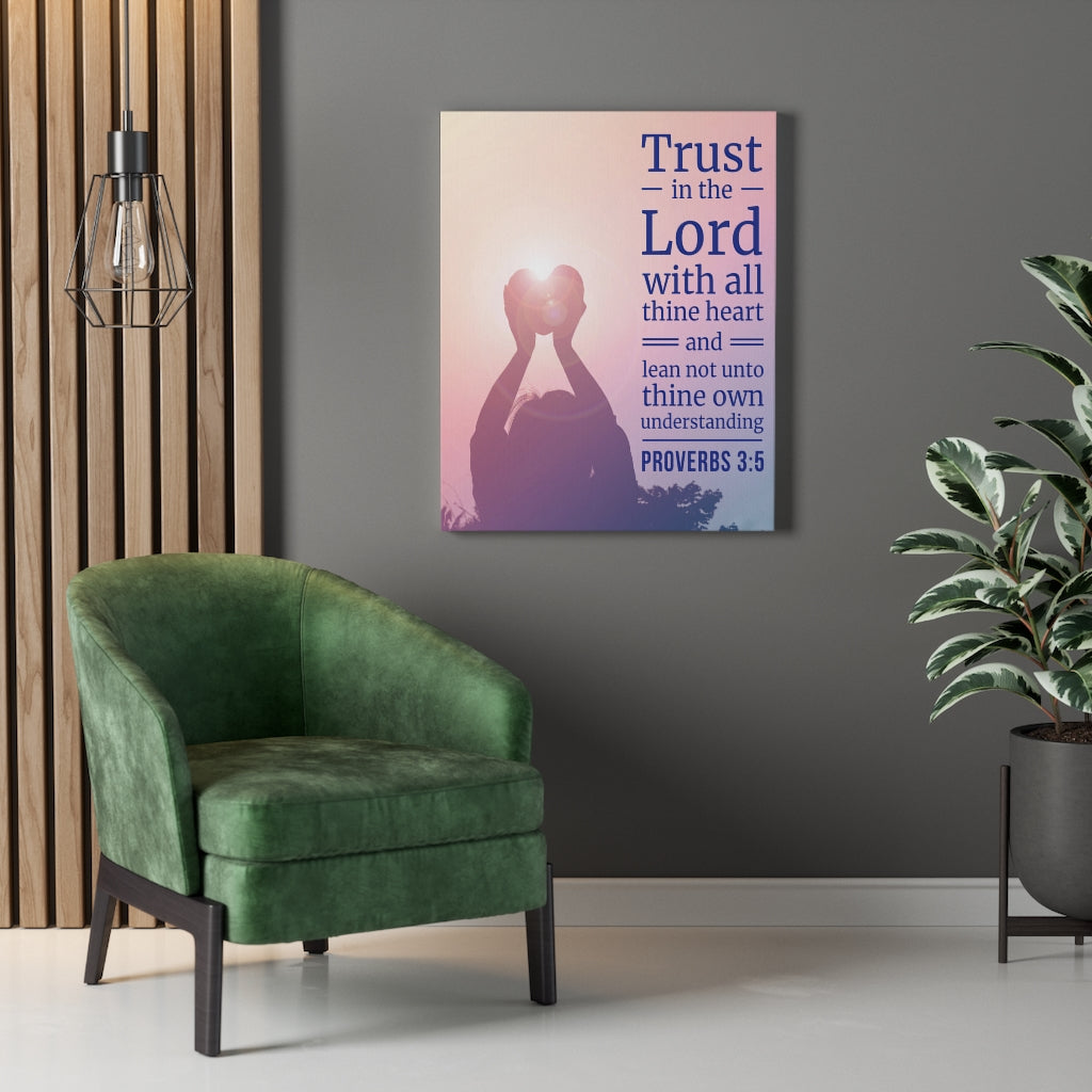 Scripture WallsTrust in the Lord Proverbs 3:5 Bible Verse Canvas Christian Wall Art Ready to Hang - Express Your Love Gifts
