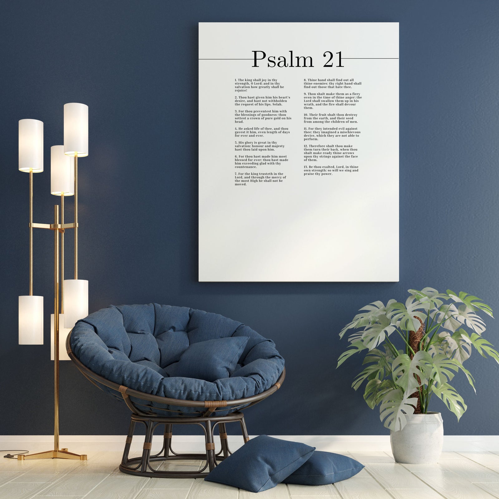 Scripture Canvas We Sing And Praise Thy Power Psalm 21 Christian Wall Art Bible Verse Print Ready to Hang-Express Your Love Gifts