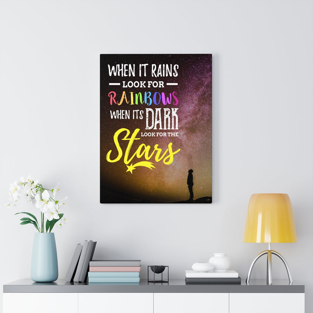 When it Rains Motivational Verse Inspirational Wall Decor for Home Office Gym Inspiring Success Quote Print Ready to Hang Wall ArtMuseum Quality Canvas - Express Your Love Gifts