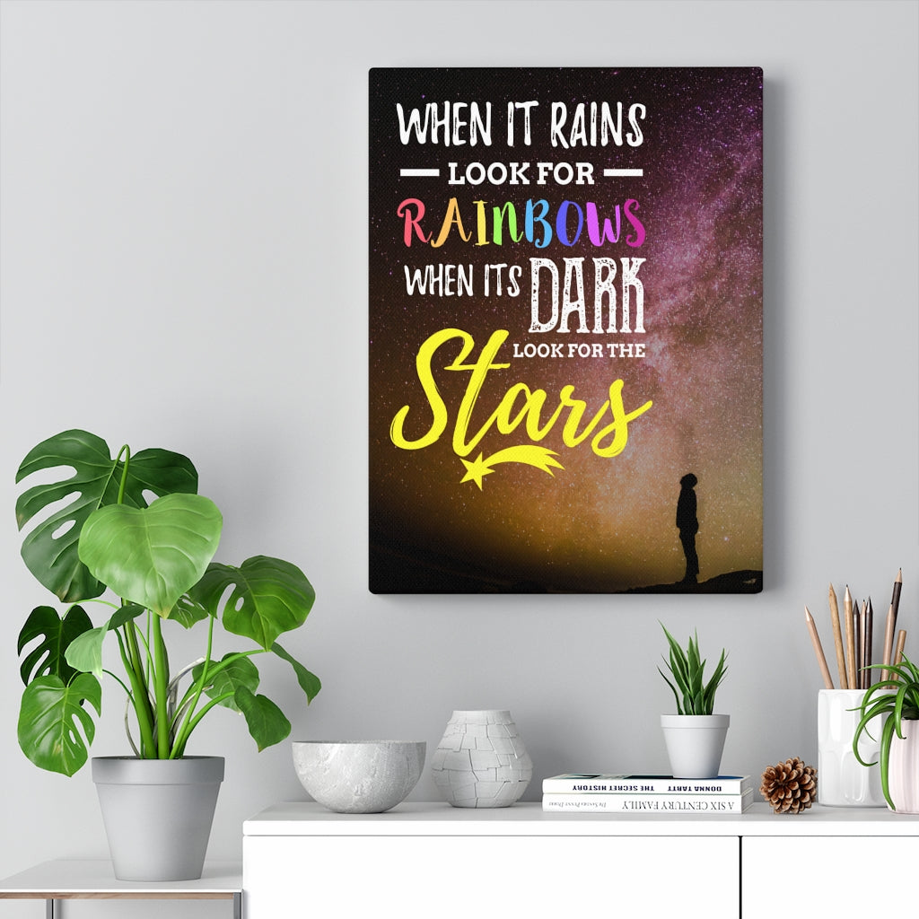When it Rains Motivational Verse Inspirational Wall Decor for Home Office Gym Inspiring Success Quote Print Ready to Hang Wall ArtMuseum Quality Canvas - Express Your Love Gifts
