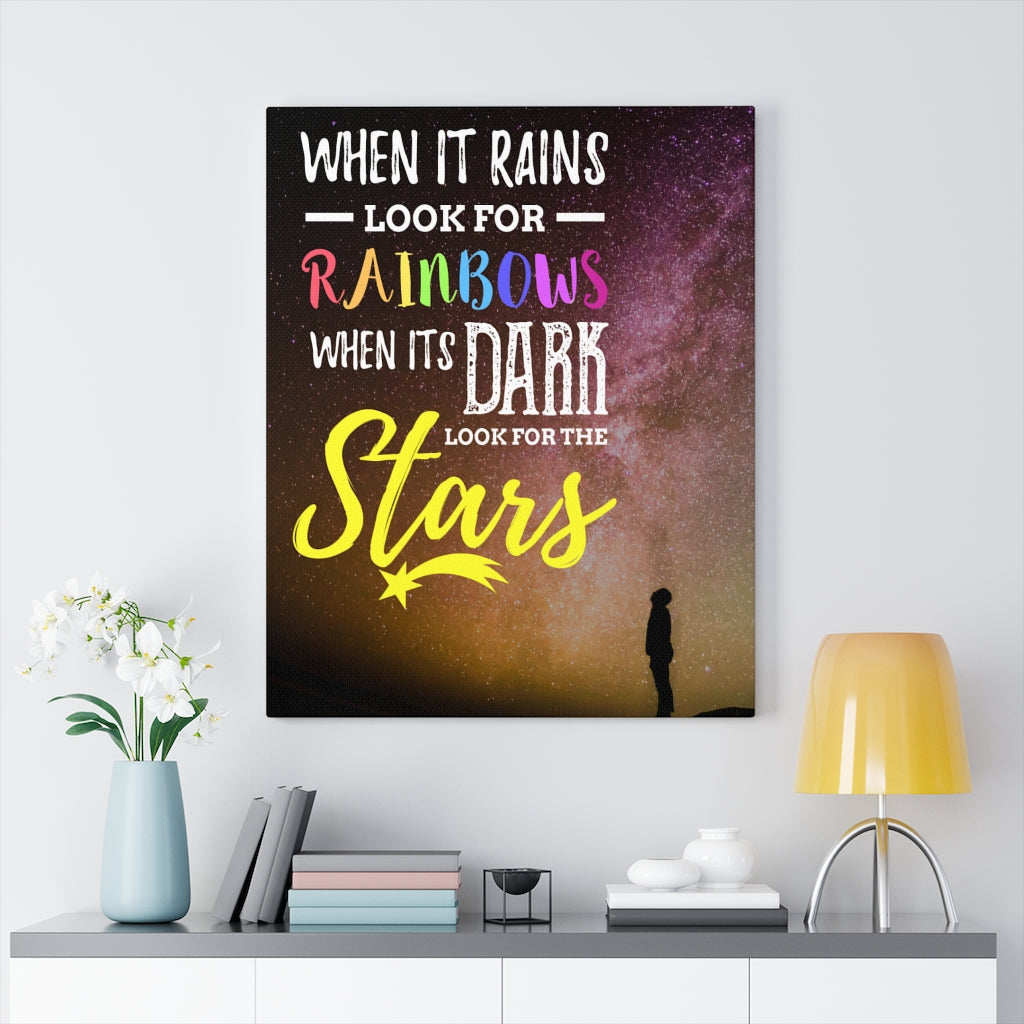 When it Rains Motivational Verse Inspirational Wall Decor for Home Office Gym Inspiring Success Quote Print Ready to Hang Wall ArtMuseum Quality Canvas - Express Your Love Gifts