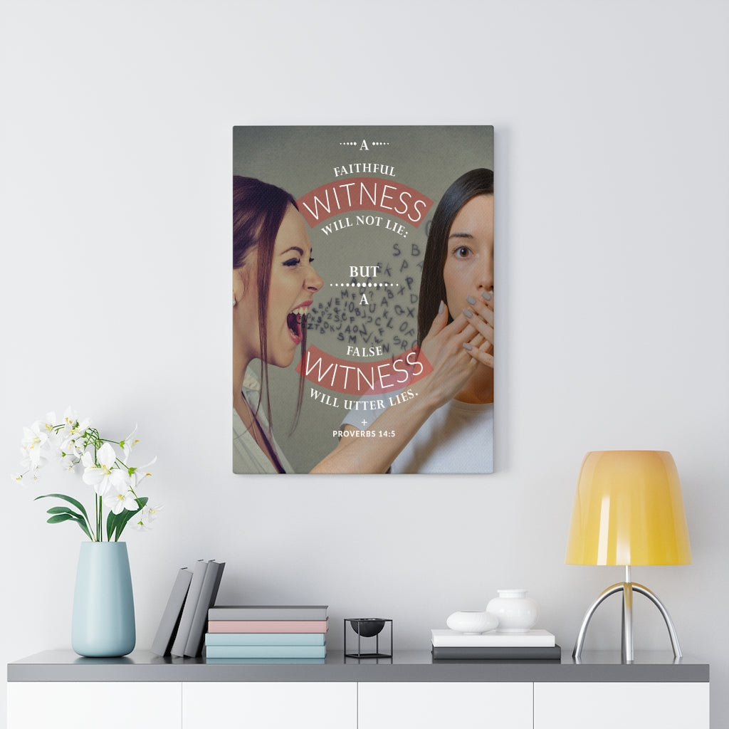Scripture WallsWitness Proverbs 14:5 Bible Verse Canvas Christian Wall Art Ready to Hang - Express Your Love Gifts