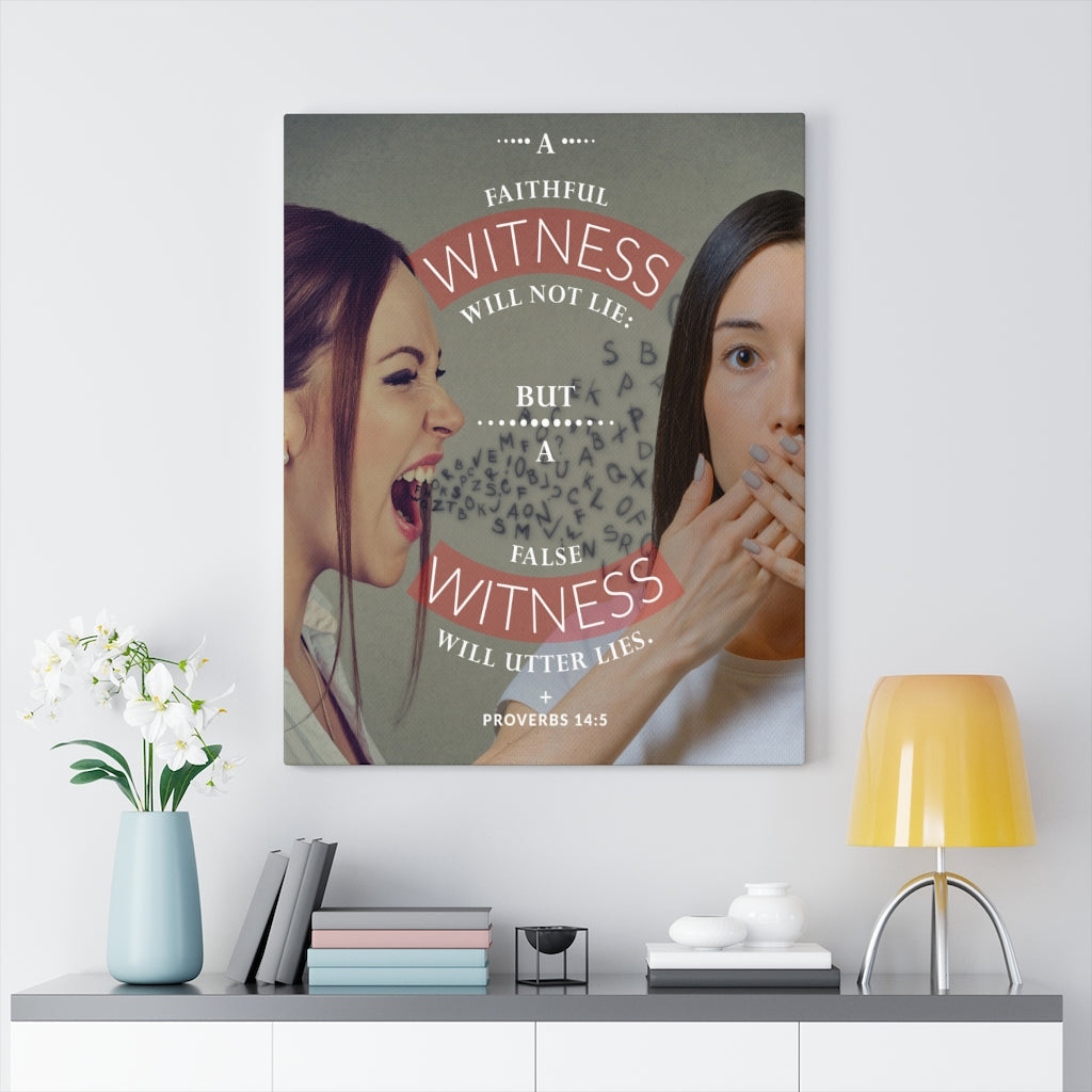 Scripture WallsWitness Proverbs 14:5 Bible Verse Canvas Christian Wall Art Ready to Hang - Express Your Love Gifts