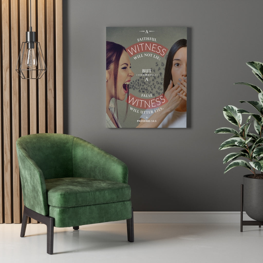 Scripture WallsWitness Proverbs 14:5 Bible Verse Canvas Christian Wall Art Ready to Hang - Express Your Love Gifts
