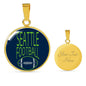 Seattle Circle Pendant Football Fan Necklace Stainless Steel or 18k Gold 18-22" - Express Your Love Gifts