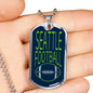 Seattle Fan Necklace Dog Tag Stainless Steel or 18k Gold 24" Chain - Express Your Love Gifts