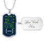 Seattle Fan Necklace Dog Tag Stainless Steel or 18k Gold 24" Chain - Express Your Love Gifts