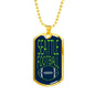 Seattle Fan Necklace Dog Tag Stainless Steel or 18k Gold 24" Chain - Express Your Love Gifts