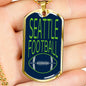 Seattle Fan Necklace Dog Tag Stainless Steel or 18k Gold 24" Chain - Express Your Love Gifts