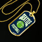 Seattle Football Fan Necklace Stainless Steel or 18k Gold Dog Tag 24" Chain - Express Your Love Gifts
