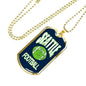 Seattle Football Fan Necklace Stainless Steel or 18k Gold Dog Tag 24" Chain - Express Your Love Gifts