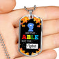 See The Able Not The Label Autism AwAreness Necklace Stainless Steel or 18k Gold Dog Tag 24" Chain-Express Your Love Gifts
