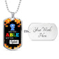 See The Able Not The Label Autism AwAreness Necklace Stainless Steel or 18k Gold Dog Tag 24" Chain-Express Your Love Gifts