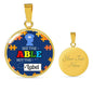 See The Able Not The Label Pendant Circle Necklace Stainless Steel or 18k Gold 18-22" - Express Your Love Gifts