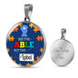 See The Able Not The Label Pendant Circle Necklace Stainless Steel or 18k Gold 18-22" - Express Your Love Gifts