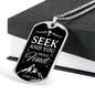 Seek And Find The Lord Christian Faith Necklace Stainless Steel or 18k Gold Dog Tag 24" Chain-Express Your Love Gifts