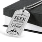 Seek And Find The Lord Luke Necklace Stainless Steel or 18k Gold Dog Tag 24" Chain-Express Your Love Gifts