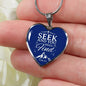 Seek & You Find Necklace Stainless Steel or 18k Gold Heart Pendant 18-22" - Express Your Love Gifts