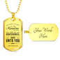 Seek God First Always Christian Faith Matthew Necklace Stainless Steel or 18k Gold Dog Tag 24" Chain-Express Your Love Gifts