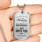 Seek God First Always Christian Faith Matthew Necklace Stainless Steel or 18k Gold Dog Tag 24" Chain-Express Your Love Gifts