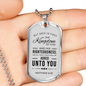 Seek God First Always Matthew Stainless Steel or 18k Gold Dog Tag Necklace 24" Chain-Express Your Love Gifts