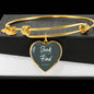 Seek And You Shall Find Stainless Steel or 18k Gold Heart Bangle Bracelet - Express Your Love Gifts