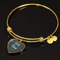 Seek And You Shall Find Stainless Steel or 18k Gold Heart Bangle Bracelet - Express Your Love Gifts