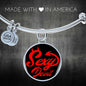 Sexy Devil Stainless Steel or 18k Gold Circle Bangle Bracelet - Express Your Love Gifts