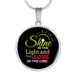 Shine Matthew 5:16 Circle Pendant Necklace Stainless Steel or 18k Gold 18-22"-Express Your Love Gifts