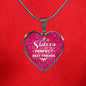 Sisters Perfect Best Friends Stainless Steel or 18k Gold Heart Pendant 18-22"-Express Your Love Gifts