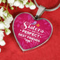 Sisters Perfect Best Friends Stainless Steel or 18k Gold Heart Pendant 18-22"-Express Your Love Gifts