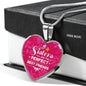 Sisters Perfect Best Friends Stainless Steel or 18k Gold Heart Pendant 18-22"-Express Your Love Gifts
